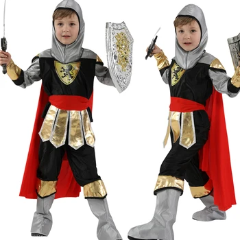 Костюмы Королевского рыцаря-воина, мальчики, солдаты, дети, Средневековый римский косплей, Карнавальная вечеринка, Маскарадные костюмы, Без оружия, Хэллоуин, дети