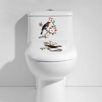 Креативные Эстетичные Виниловые цветы Забавная Интересная наклейка на стену туалета для ванной комнаты для домашнего декора Наклейка на плакат Фоновые наклейки